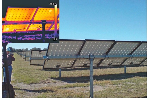 Abb. 7 Auf Flachdächern oder Freiflächen montierte PV-Module können häufig auch von der Rückseite untersucht werden.