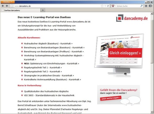 Abb. 2 Startseite des Online-Bildungskonzepts ­Dancademy. www.dancademy.de