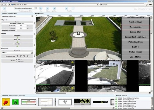 Abb. 5 Anzeigeobjekte können mit dem Site-Creator per Drag und Drop eingefügt werden.