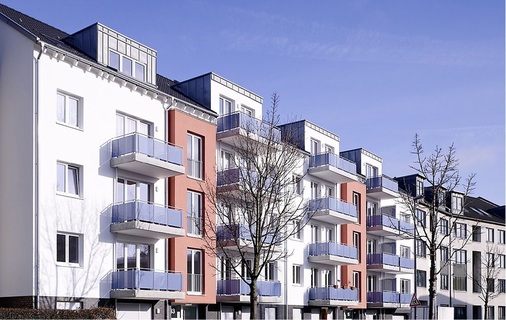 Abb. 1 Mehrfamilienhaus-Neubau in Köln. Hier wurden die Schallpegel beim Duschen in benachbarten Räumen vor Ort überprüft.