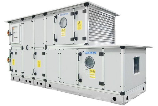 Abb. 2 Daikin erweitert sein Produktspektrum mit Air Handling Units (Lüftungsgeräte), die erstmals auf der Chillventa 2012 präsentiert werden. Der Vertrieb in Deutschland startet im Herbst 2012. Die Lüftungsgeräte basieren auf einer konsequenten Modulbauweise und können in Größenschritten von 1 cm auf die individuellen Gegebenheiten im Luftvolumenstrombereich von 1000 bis zu 124000 m³/h zugeschnitten werden. - © Daikin Airconditioning Germany
