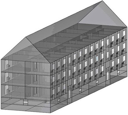 Abb. 3 Praktisch in jedem größeren Ort in Deutschland zu finden: Ansicht des in der TU-Dresden-Studie betrachteten Wohngebäudes mit zwölf Wohneinheiten. - © TU Dresden
