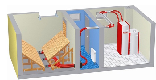 Abb. 5 Das klassische Schrägbodenlager wird durch den Einsatz eines Vakuum-Saugsystems nutzbar — trotz Abstand zum Wärmeerzeuger. So besteht die gleiche Flexibilität wie bei der Anordnung eines Heizöllagerraums.