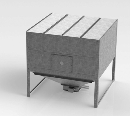 Abb. 6 Stahlblechtank zur Lagerung von Holzpellets. Am Markt werden zahlreiche FertiglagerLösungen zur Innen- und Außenaufstellung und zum Erdeinbau angeboten.