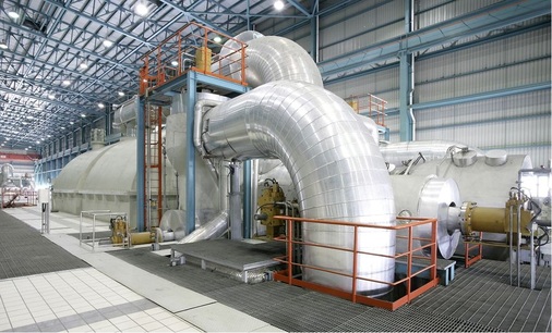 Abb. 4 Die deutsche ­Energiewende kann das Klimaproblem nicht lösen. Global ­betrachtet wird Kohle künftig die stärkste Position unter den Energieträgern einnehmen. Turbine im Kraftwerk Waigaoqiao, dem effizientesten Kohlekraftwerk der Welt. Wenn schon mit Kohle, dann mit bestmöglicher Energieausnutzung.