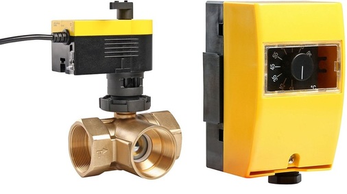 Abb. 4 Das 3-Wege-Umschaltventil ermöglicht die temperaturgesteuerte Einschichtung des Rücklaufheizwassers in verschiedene Zonen des Pufferspeichers zur Wirkungsgrad­erhöhung der Wärme­erzeugung.
