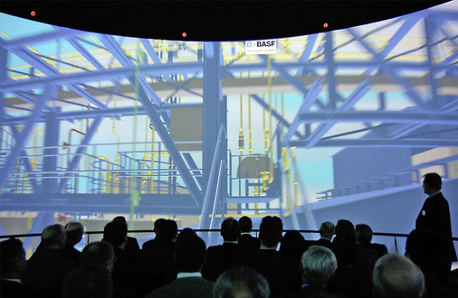 Abb. 4 Sehr realistisch wirkend sind zylindrische Projektions­systeme, die auch ein größeres Auditorium erlauben.