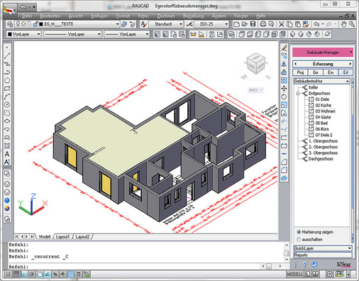 Abb. 2 Erfassung der Gebäudestruktur zur raumweisen Heizlastberechnung.