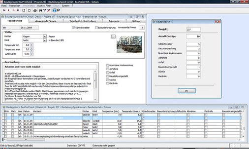 Abb. 2 Haftungsrisiken minimieren: Bautagebuch-Berichte sind wichtige Unterlagen zur rechtlichen und fachlichen Beurteilung des Baugeschehens…
