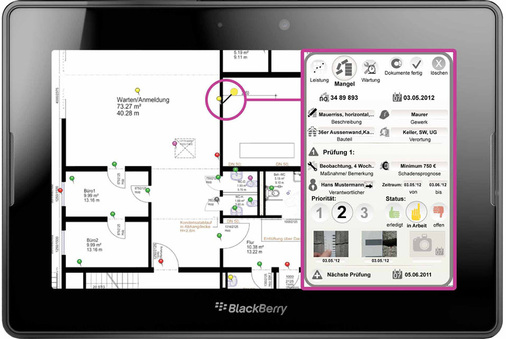 Abb. 4 Werden Baustellendaten mit Plänen… - © SKILLsoftware
