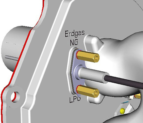 Abb. 4 WGB/BBS-EVO-Brennerplatte. Das Verdrehen der Ionisationselektrode ist der einzige mechanische Eingriff für eine Umstellung von Erd- auf Flüssiggas.