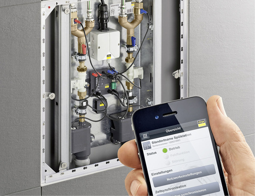 Abb. 4 Zu den allgemein anerkannten Regeln der Technik gehört bei der Planung von Trinkwasser-Installationen auch der Schutz vor Stagnation; beispielsweise durch den ­Einbau einer Viega Spülstation mit ­Hygiene+ Funktion.