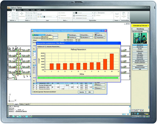 Abb. 8 Berechnet werden zahlreiche Parameter, darunter auch der Fließweg-Massenstrom.