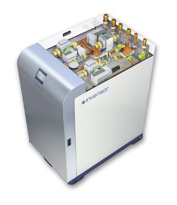 Abb. 8 Blick in eine InvenSor-Adsorptions­kältemaschine LTC 10 plus.