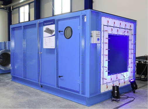Abb. 3 Der “kleine“ Kammerprüfstand für Tests mit Luftleistungen bis 30000 m³/h.