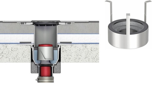 Abb. 4 Bodenablauf ACO Passavant mit mörtellosem Einbauset Fit-in.