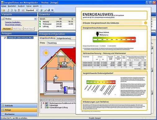 Abb. 4 Ergebnis der ­Berechnungen sind Energiebilanzen, ­Energieausweise, Nachweise und ­Beratungsberichte.