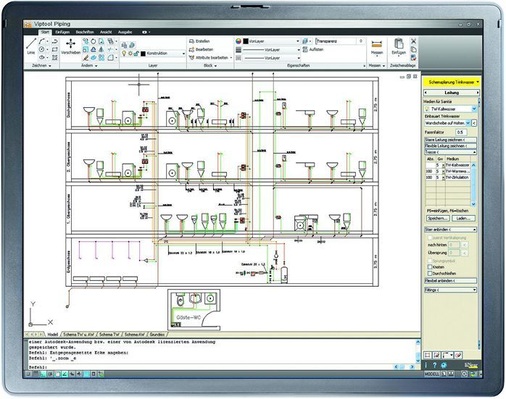 Abb. 4 Da Trinkwasser- und Entwässerungsanlagen meistens parallel geplant werden, können sie in einer Datei bearbeiten werden.