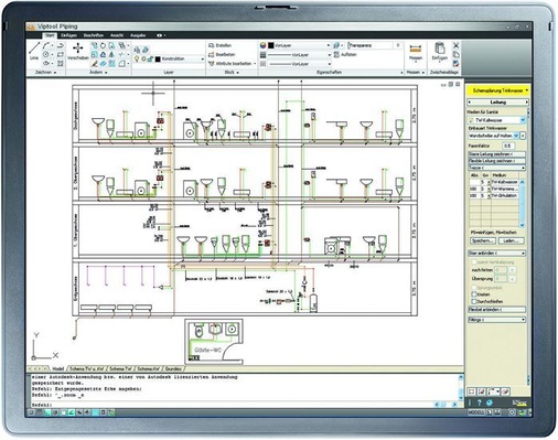 Abb. 4 Da Trinkwasser- und Entwässerungsanlagen meistens parallel geplant werden, können sie in einer Datei bearbeiten werden. - © Viega
