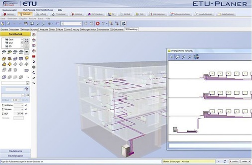 Abb. 3 Vorschau auf das automatisch generierte Strang-Schema mit ETU-Planer.