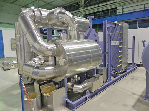 <p>
<span class="GVAbbildungszahl">6</span>
 Fernwärmeprojekt Bio Varme Sarpsborg in Norwegen. Als Wärmequelle dient die Abwärme einer Papierfabrik. 
</p> - © Bild: GEA Refrigeration

