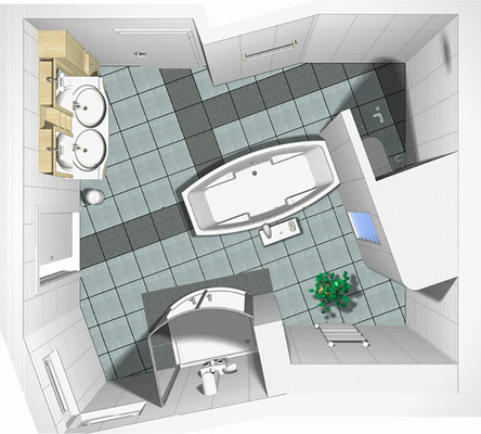 <p>
<span class="GVAbbildungszahl">2</span>
 3D-Badplaner helfen, die vorhandene Fläche optimal auszunutzen. 
</p> - © Bild: Palette CAD

