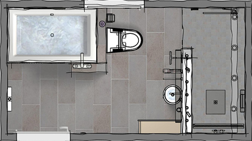 
3
 Von der skizzenhaften Darstellung der ersten Einrichtungsidee … 
