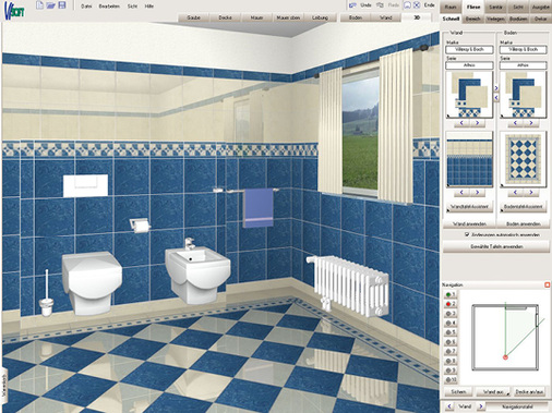 <p>
<span class="GVAbbildungszahl">7</span>
 Optionale oder integrierte Fliesenplaner erleichtern die Wand- und Bodengestaltung. 
</p> - © Bild: ViSoft

