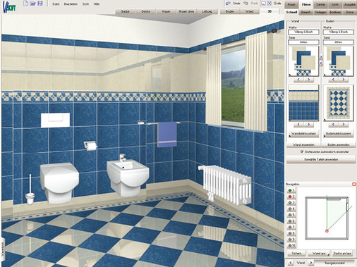 
7
 Optionale oder integrierte Fliesenplaner erleichtern die Wand- und Bodengestaltung. 
