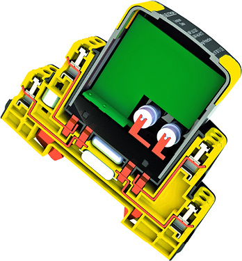 



2
 Leutron Data: Der zweigeteilte Aufbau ermöglicht es, das Schutzmodul ohne Unterbrechung des Signalflusses vom Basiselement abzuziehen. 
