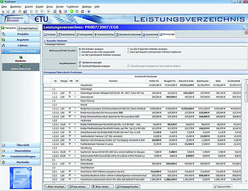 <p>
</p>

<p>
<span class="GVAbbildungszahl">4</span>
 Der automatische Bietervergleich gehört zu einer der vielen Vorteile von AVA-Programmen. 
</p> - © Bild: Hottgenroth / ETU

