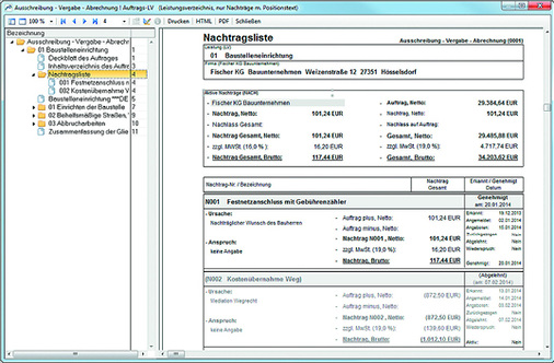 <p>
</p>

<p>
<span class="GVAbbildungszahl">9</span>
 Auch bei sorgfältiger Planung fallen mitunter Zusatzleistungen an – Nachtragslisten vereinfachen die Dokumentation. 
</p> - © Bild: Orca Software

