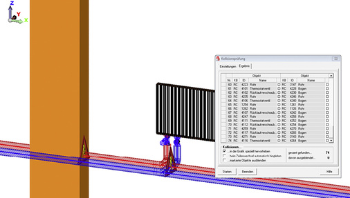 <p>
<span class="GVAbbildungszahl">2</span>
 Automatische Kollisionssuche mit Warnhinweisen in der Grafik. 
</p>

<p>
</p> - © Bild: mh-software

