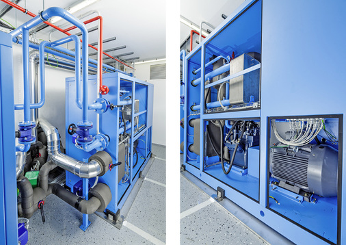 



8
 Ammoniak-Kältemaschinen Amonum von Cofely Refrigeration mit drehzahlgeregeltem Hubkolbenverdichter. Mit weniger als 10 kg Kältemittel kann die in vier Leistungsgrößen (50 bis 200 kW) lieferbare Kältemaschine in jedem Maschinenraum stehen, solange dieser nicht öffentlich zugänglich ist.
