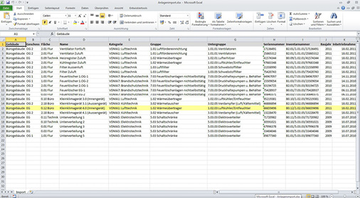 



4
 Gebäude- und Anlagendaten liegen meist in Form von Excel-Listen vor, die in CAFM-Systeme importiert werden können.
