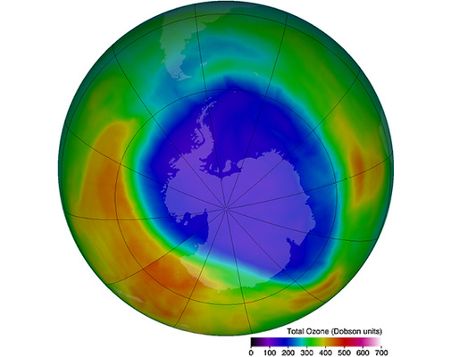 <p>
</p>

<p>
Das Ozonloch am 19. September 2014. 
</p> - © Bild: NASA / http://ozonewatch.gsfc.nasa.gov

