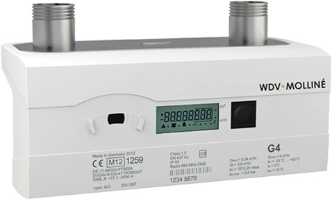 <p>
</p>

<p>
<span class="GVAbbildungszahl">2</span>
 Der elektronische Gaszähler erfasst das Normvolumen von Erdgas nach dem Prinzip der mikrothermischen Durchflussmessung. Der Gaszähler für Smart-Metering- und Smart-Home-Konzepte ist für Gewerbebetriebe und Haushalte geeignet. 
</p> - © Bild: WDV / Molliné

