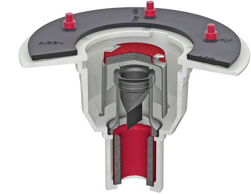 



2
 Auch brandschutztechnisch bestens gerüstet: Der Passavant besteht aus Gusseisen, im Schnittmodell sind zudem der Brandschutz-Geruchverschluss, die Brandschutz-Kartusche und der Rauchstopp zu sehen. 

