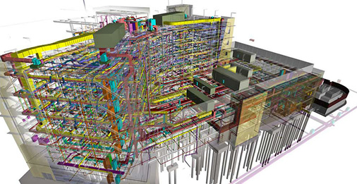 



5
 Gewerkeübergreifende BIM-Darstellung eines Bürogebäudes. Auch das Handwerk muss sich BIM-Kompetenz aneignen. 
