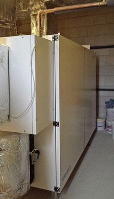 



3
 Blick in die Lüftungszentrale während der Bauphase mit dem Lüftungsgerät Duplex 3600 Flex. 
