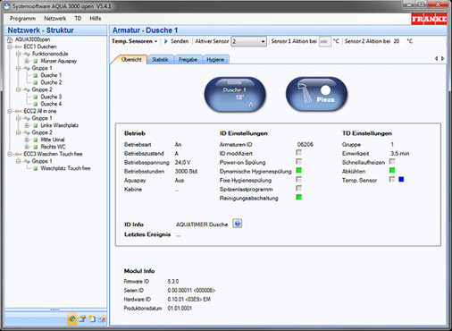 <p>
</p>

<p>
<span class="GVAbbildungszahl">2</span>
 Dialog der Software für das Wassermanagementsystem Aqua 3000 open. 
</p> - © Bild: Franke

