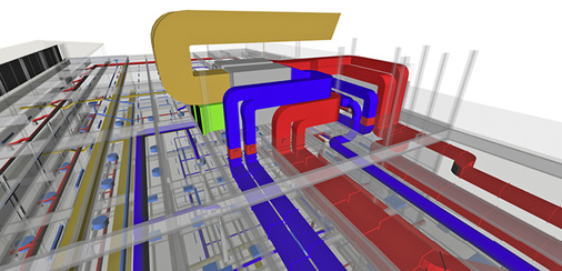 



5
 3D-Ansicht einer Lüftungszentrale auf einem Dach. BIM ist mehr als nur ein dreidimensionales Modell. Für die Simulation sind auch die Metadaten des Produktes, der Systeme oder von Anlagen notwendig. 
