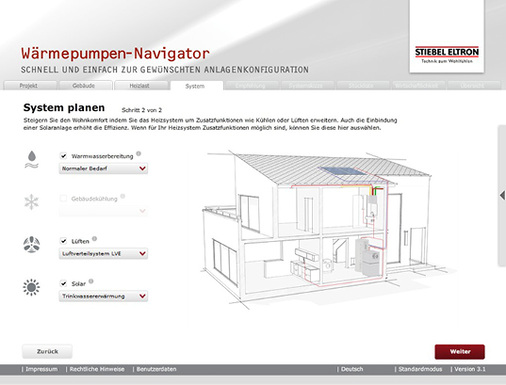 <p>
</p>

<p>
<span class="GVAbbildungszahl">2</span>
 Das Planungssoftware-Angebot reicht von produktspezifischen Auslegungsprogrammen, die auf das Produktportfolio eines Wärmepumpen-Herstellers ausgelegt sind, …
</p> - © Bild: Stiebel Eltron

