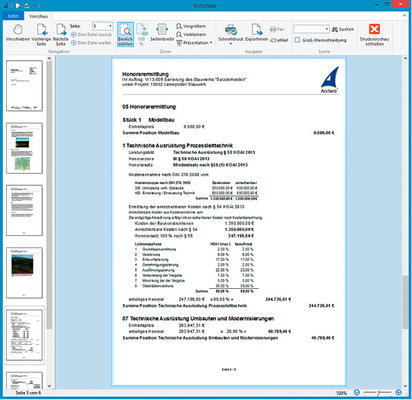 



8
 Das integrierte oder optionale HOAI-Modul sollte sich an eigene Tätigkeitsprofile und Bürolayouts anpassen lassen. 
