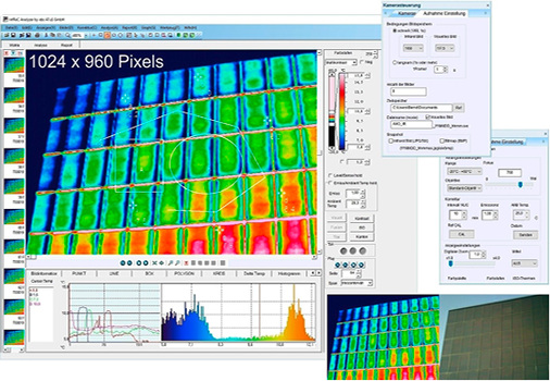 <p>
</p>

<p>
<span class="GVAbbildungszahl">4</span>
 Zu den zahlreichen Korrektur-, Analyse- und Dokumentations-möglichkeiten gehören Änderungen der Temperaturskalierung oder der Farbpalette. 
</p> - © ebs Automatisierte Thermographie und Systemtechnik

