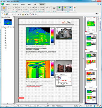 <p>
</p>

<p>
<span class="GVAbbildungszahl">7</span>
 Layoutvorlagen und Editierfunktionen ermöglichen eine individuelle Gestaltung der Berichtseiten, inklusive eigenem Firmenlogo.
</p> - © InfraTec

