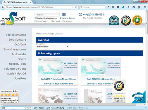 



3
 Über Ebay, Online-Kleinanzeigen oder über spezielle Online-Vermittler erhältliche Gebrauchtsoftware kann auch eine Alternative zum Neukauf sein. 
