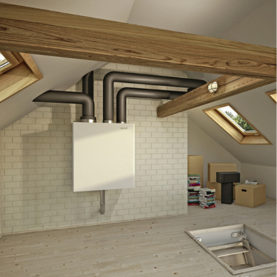 



7
 Bei dem steckerfertigen Wohnungslüftungs-Zentralgerät LivingAir LAB bzw. LAK 300 lassen sich die Volumenströme in vier Stufen zwischen 80 und 350 m
3
/h einstellen, optimal ist der Einsatz in Einfamilienhäusern bis ca. 190 m
2
 Wohnfläche. Durch schallgedämmte Ventilatoren sind die Geräte sehr leise. Optional sind sie mit Feuchterückgewinnung erhältlich. Alle wichtigen Bauteile sind für die einfache Inbetriebnahme und Wartung von vorne zugänglich, so ist eine Wartung mit Filterwechsel und Reinigung des Wärmeübertragers in wenigen Minuten erledigt. Bei der Komfortvariante LAK 300 ist die Integration von Sensoren zur CO
2
- und Feuchtemessung in den Räumen mög-lich, um den Volumenstrom automatisch an die Raumluftqualität anzupassen. Außerdem kann die Komfortvariante auch über ein Touchpanel, Smartphones, Tablet-PCs und PCs gesteuert werden. 
