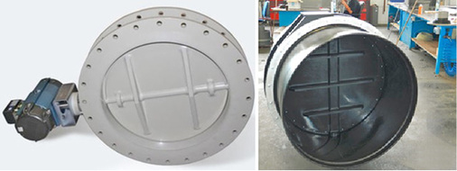 



9 Runde Absperrklappen der Reihe AK aus PP. Links als Kategorie 3, rechts innen elektrisch ableitfähig für Kategorie 2.
