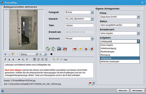 



3
 PictureMap-Dialog zur Angabe von Informationen zu einem Foto oder zu einer Datei. 
